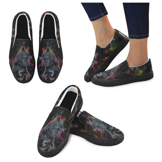 Cane Corso Glow Design 2 Black Women's Slip-on Canvas Shoes - TeeAmazing