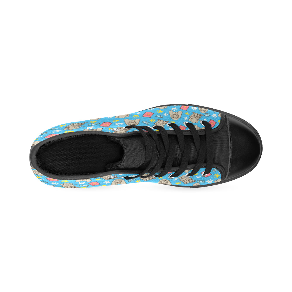 Bloodhound Pattern Black High Top Canvas Shoes for Kid - TeeAmazing