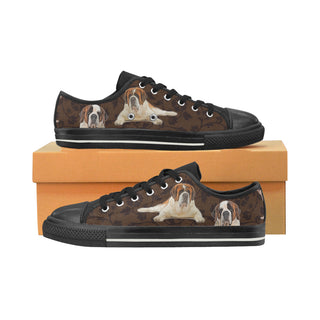 St. Bernard Lover Black Women's Classic Canvas Shoes - TeeAmazing