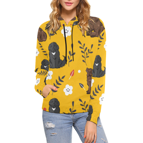Newfoundland Flower All Over Print Hoodie for Women (USA Size) (Model H13) - TeeAmazing