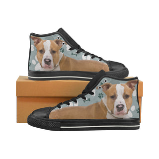 American Staffordshire Terrier Black Men’s Classic High Top Canvas Shoes - TeeAmazing