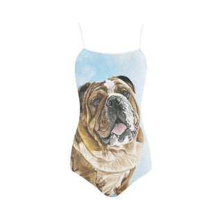 English Bulldog Water Colour No.1 Strap Swimsuit - TeeAmazing