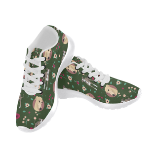 Greyhound Flower White Women’s Running Shoes (Model 020) - TeeAmazing