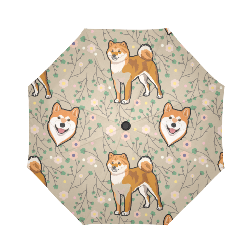 Akita Flower Auto-Foldable Umbrella - TeeAmazing
