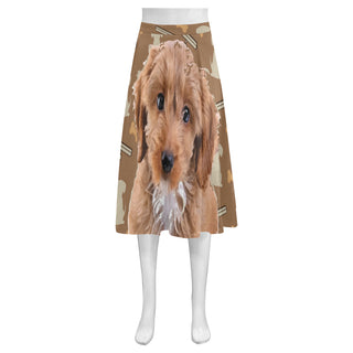Cockapoo Dog Mnemosyne Women's Crepe Skirt (Model D16) - TeeAmazing