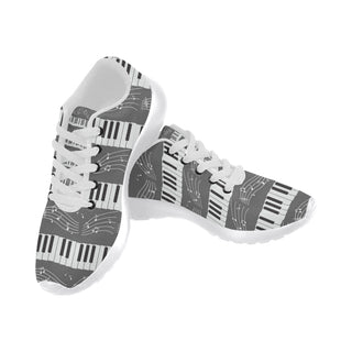 Piano Pattern White Sneakers for Women - TeeAmazing