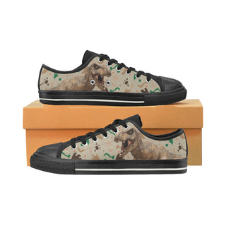 T-Rex Black Low Top Canvas Shoes for Kid - TeeAmazing