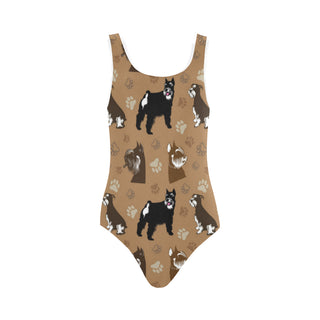 Miniature Schnauzer Pattern Vest One Piece Swimsuit - TeeAmazing