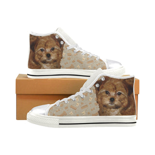 Shorkie Dog White Women's Classic High Top Canvas Shoes - TeeAmazing