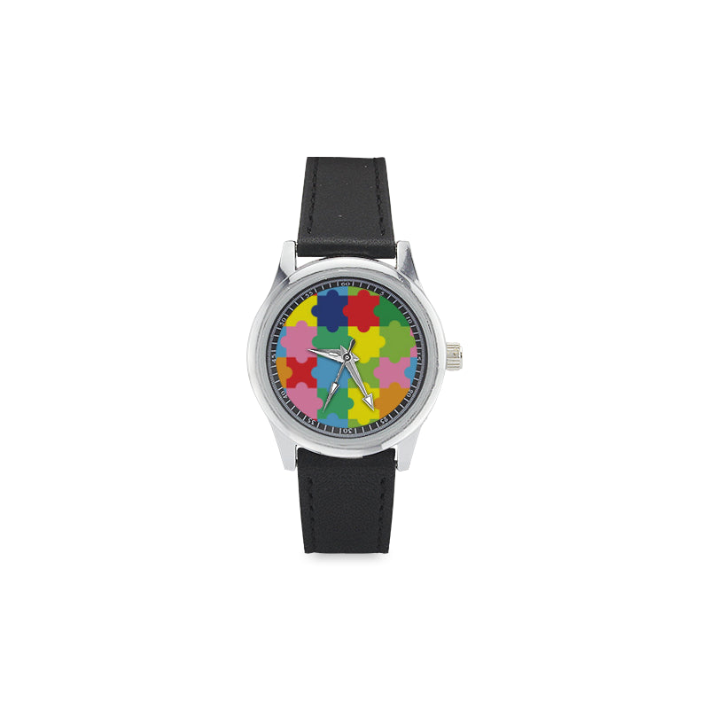 Autism Kid's Stainless Steel Leather Strap Watch - TeeAmazing