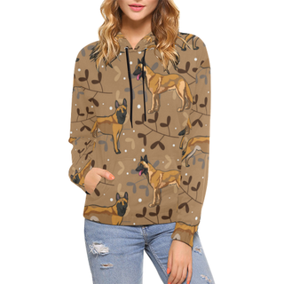 Belgian Malinois Flower All Over Print Hoodie for Women (USA Size) (Model H13) - TeeAmazing