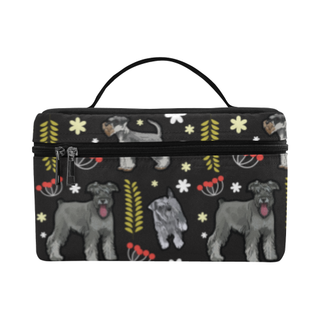 Miniature Schnauzer Flower Cosmetic Bag/Large - TeeAmazing