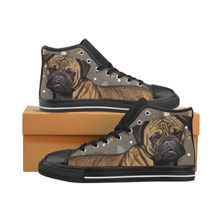 Bullmastiff Dog Black High Top Canvas Shoes for Kid - TeeAmazing