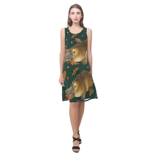 Platypus Sleeveless Splicing Shift Dress - TeeAmazing