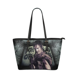 Daryl Dixon (Don't Open - Dead Inside) Leather Tote Bags - The Walking Dead Bags - TeeAmazing