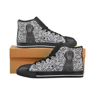Curly Coated Retriever Black Men’s Classic High Top Canvas Shoes /Large Size - TeeAmazing