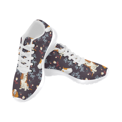 American Cocker Spaniel Flower White Sneakers Size 13-15 for Men - TeeAmazing