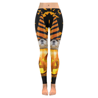 Shih Tzu Halloween Low Rise Leggings (Invisible Stitch) (Model L05) - TeeAmazing