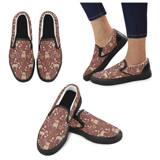 Staffordshire Bull Terrier Pettern Black Women's Slip-on Canvas Shoes - TeeAmazing