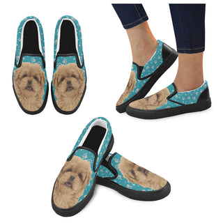 Peekapoo Dog Black Women's Slip-on Canvas Shoes - TeeAmazing