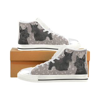 Scottish Terrier Lover White High Top Canvas Women's Shoes/Large Size - TeeAmazing