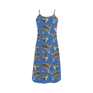 Wolf Pattern Alcestis Slip Dress - TeeAmazing