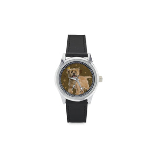 Cairn Terrier Dog Kid's Stainless Steel Leather Strap Watch - TeeAmazing