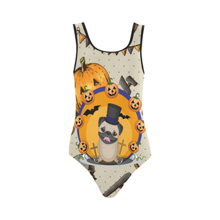 Pug Halloween Vest One Piece Swimsuit - TeeAmazing