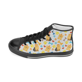 Shih Tzu Pattern Black Men’s Classic High Top Canvas Shoes - TeeAmazing