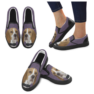 English Pointer Dog Black Women's Slip-on Canvas Shoes - TeeAmazing