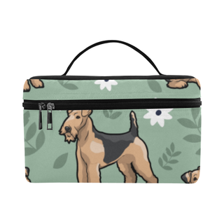 Airedale Terrier Flower Cosmetic Bag/Large - TeeAmazing