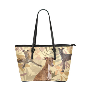 Greyhound Lover Leather Tote Bag/Small - TeeAmazing