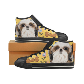 Shih Tzu Dog Black High Top Canvas Shoes for Kid - TeeAmazing