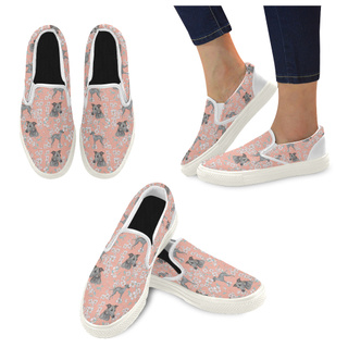 Italian Greyhound Flower White Women's Slip-on Canvas Shoes - TeeAmazing