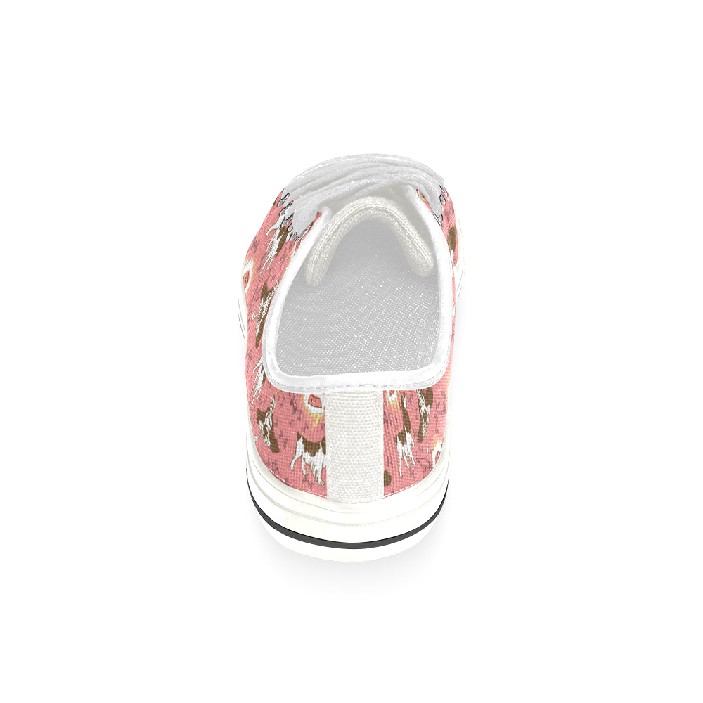 English Cocker Spaniel Pattern White Canvas Women's Shoes/Large Size - TeeAmazing