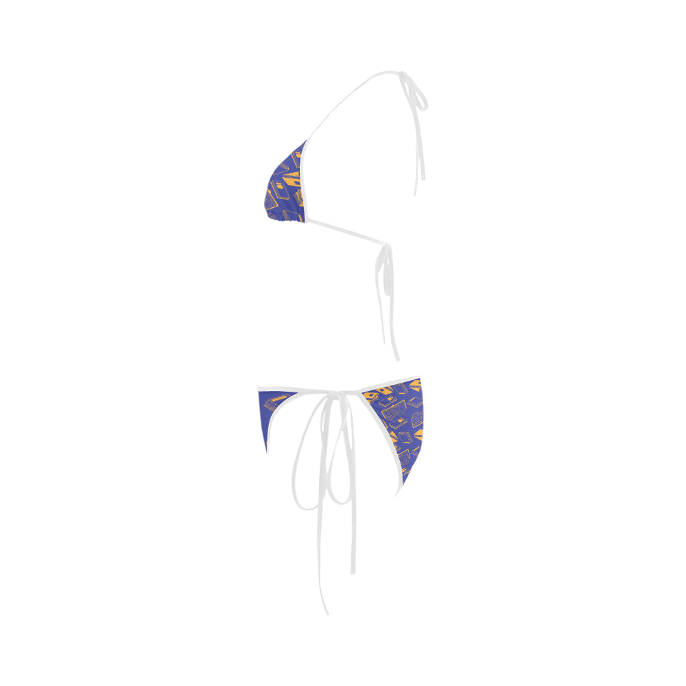 Book Pattern Custom Bikini Swimsuit - TeeAmazing