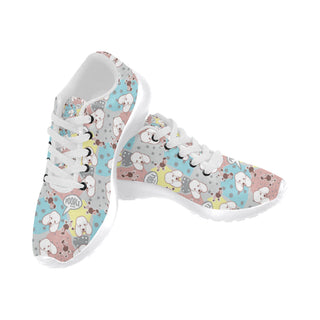 Poodle Pattern White Sneakers Size 13-15 for Men - TeeAmazing