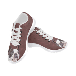 Boston Terrier Lover White Sneakers for Men - TeeAmazing