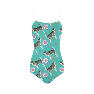 Alaskan Malamute Water Colour Pattern No.1 Strap Swimsuit - TeeAmazing