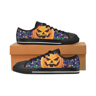 Pumpkin Halloween Black Men's Classic Canvas Shoes/Large Size - TeeAmazing