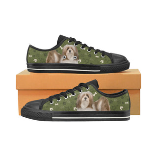 Lhasa Apso Dog Black Canvas Women's Shoes/Large Size - TeeAmazing