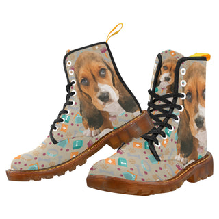 Basset Hound Black Boots For Women - TeeAmazing