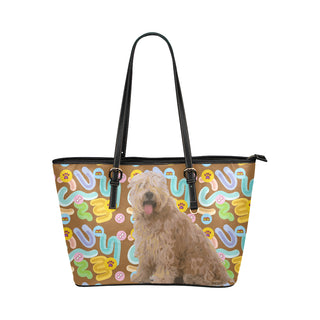 Soft Coated Wheaten Terrier Leather Tote Bag/Small - TeeAmazing