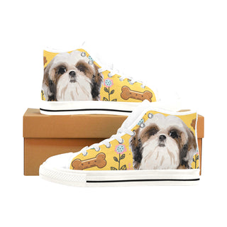 Shih Tzu Dog White Men’s Classic High Top Canvas Shoes /Large Size - TeeAmazing