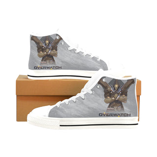 Overwatch White Men’s Classic High Top Canvas Shoes /Large Size - TeeAmazing