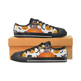 Jack Russell Halloween Black Low Top Canvas Shoes for Kid - TeeAmazing