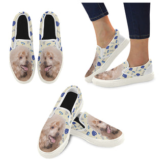 Poodle Dog White Women's Slip-on Canvas Shoes - TeeAmazing