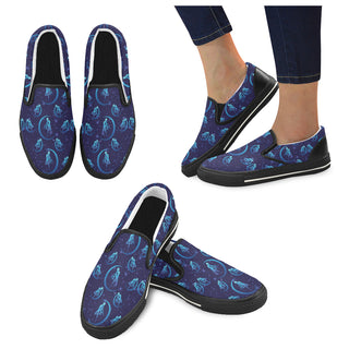 Sailor Moon Black Women's Slip-on Canvas Shoes/Large Size (Model 019) - TeeAmazing