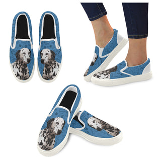 Dalmatian Dog White Women's Slip-on Canvas Shoes - TeeAmazing
