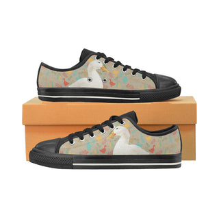 Duck Black Women's Classic Canvas Shoes - TeeAmazing